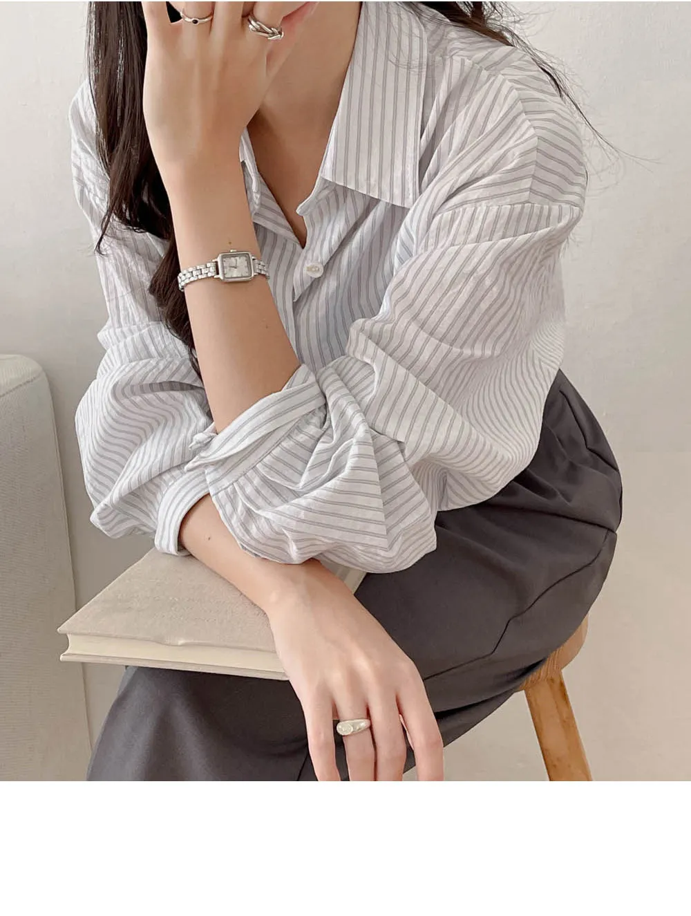 메탈릭 스퀘어 워치 상세 이미지 2