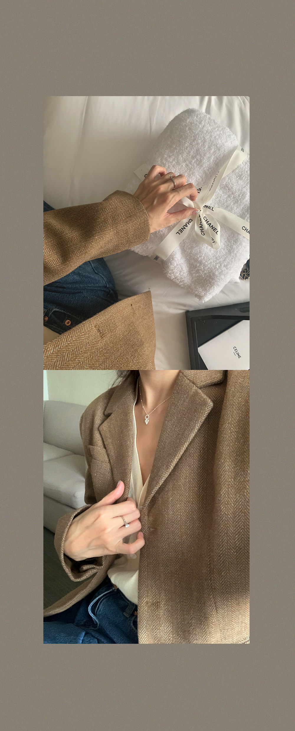 [단독][봄🌷하객룩][1천장돌파] 마가렛 헤링본 싱글자켓 상세 이미지 11