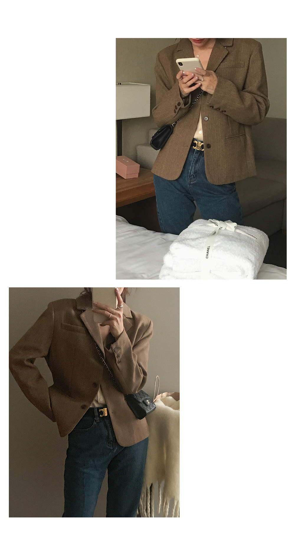 [단독][봄🌷하객룩][1천장돌파] 마가렛 헤링본 싱글자켓 상세 이미지 13