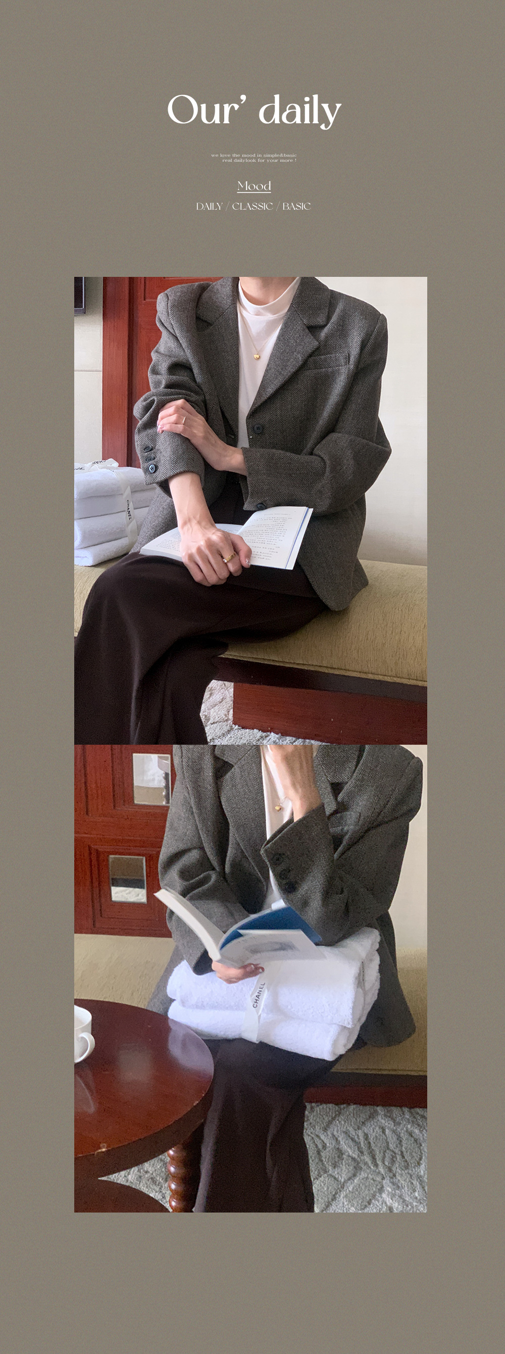 [단독][봄🌷하객룩][1천장돌파] 마가렛 헤링본 싱글자켓 상세 이미지 19
