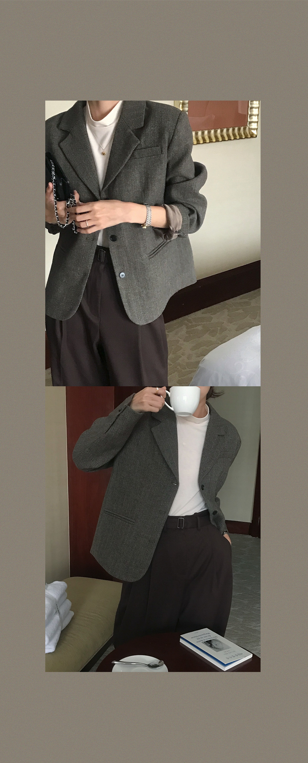 [단독][봄🌷하객룩][1천장돌파] 마가렛 헤링본 싱글자켓 상세 이미지 24