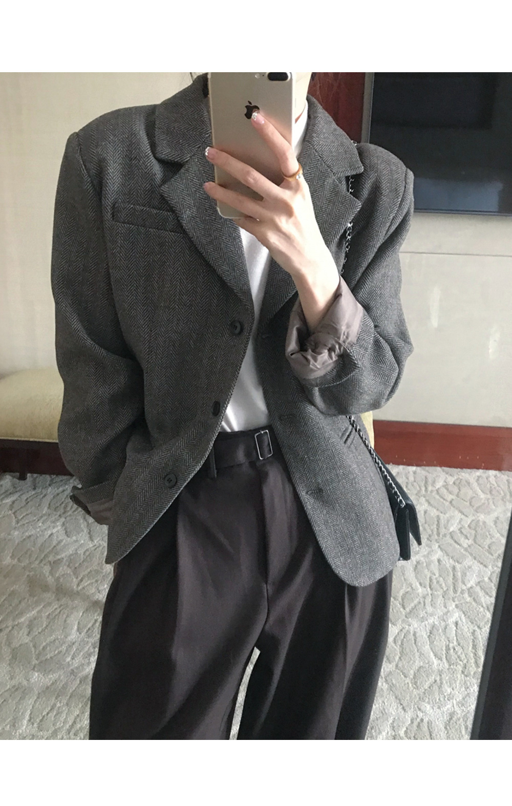[단독][봄🌷하객룩][1천장돌파] 마가렛 헤링본 싱글자켓 상세 이미지 27
