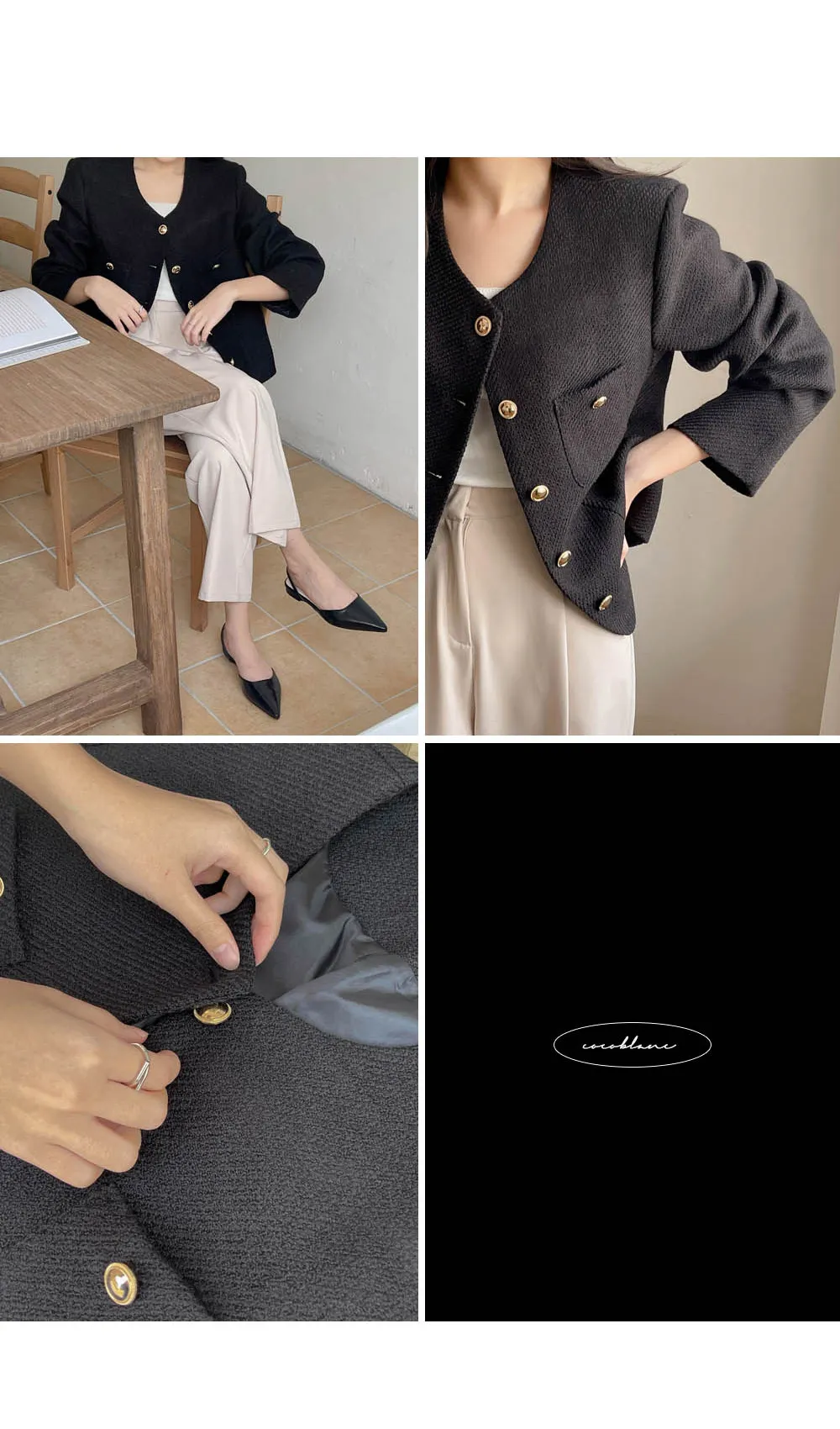 [봄BEST🌷하객룩/오피스룩][1만장돌파][코코메이드]엔느 노카라 트위드자켓 상세 이미지 41
