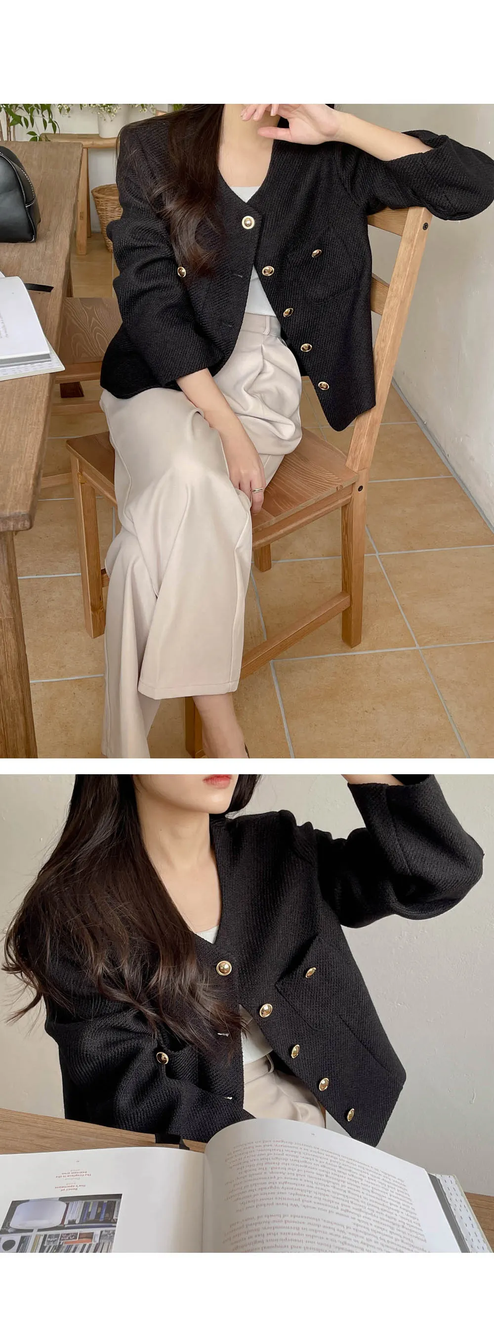 [봄BEST🌷하객룩/오피스룩][1만장돌파][코코메이드]엔느 노카라 트위드자켓 상세 이미지 42