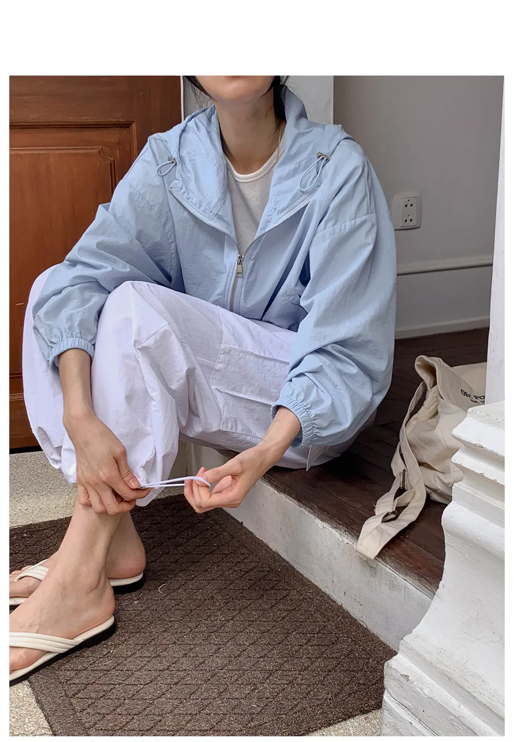 [여름🌴장마룩][1천장돌파] 하스 크롭 바람막이 점퍼 상세 이미지 9