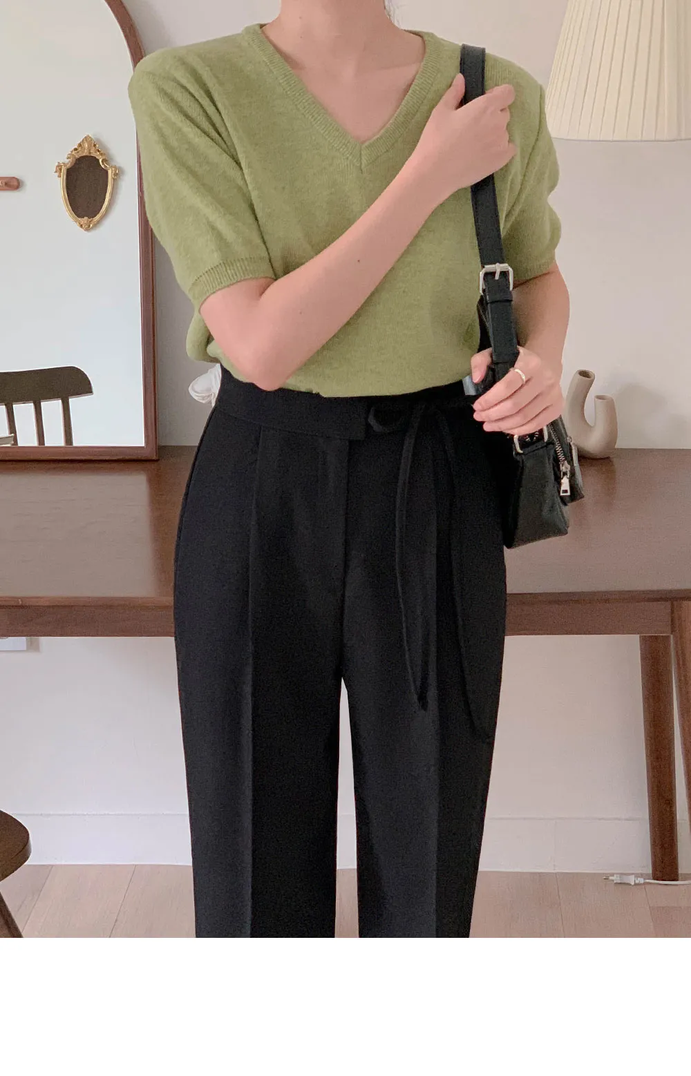 [여름신상🌴하객룩] 원턱 사이드 스트랩 슬랙스 상세 이미지 24