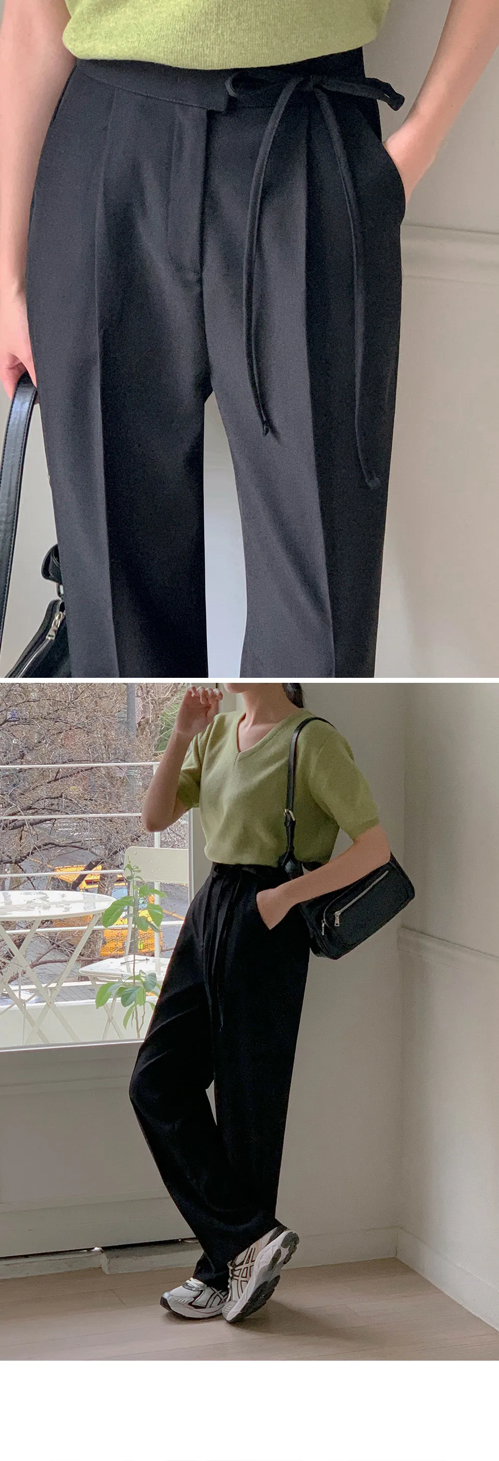 [여름신상🌴하객룩] 원턱 사이드 스트랩 슬랙스 상세 이미지 26