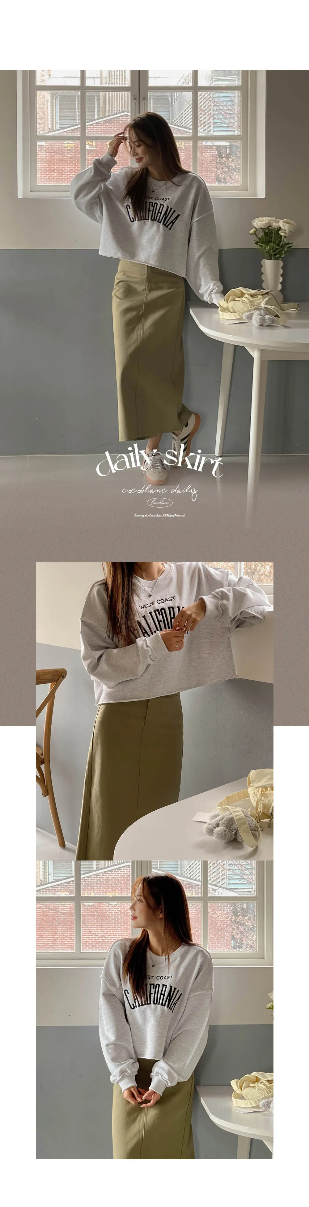 [가을신상♥개강룩][1천장돌파][~2XL까지] 탄탄핏 코튼 트임 롱스커트(길이선택) 상세 이미지 12