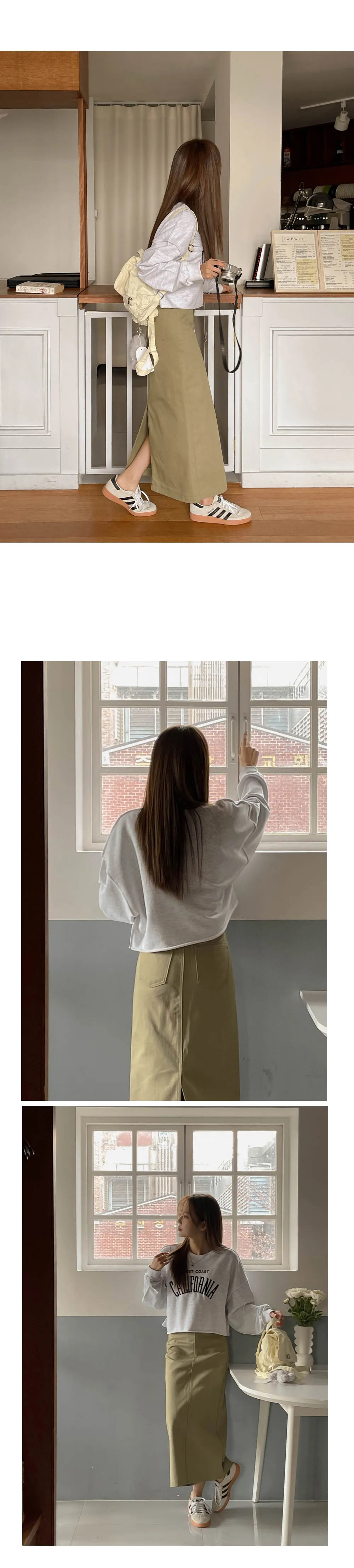 [가을신상♥개강룩][1천장돌파][~2XL까지] 탄탄핏 코튼 트임 롱스커트(길이선택) 상세 이미지 17