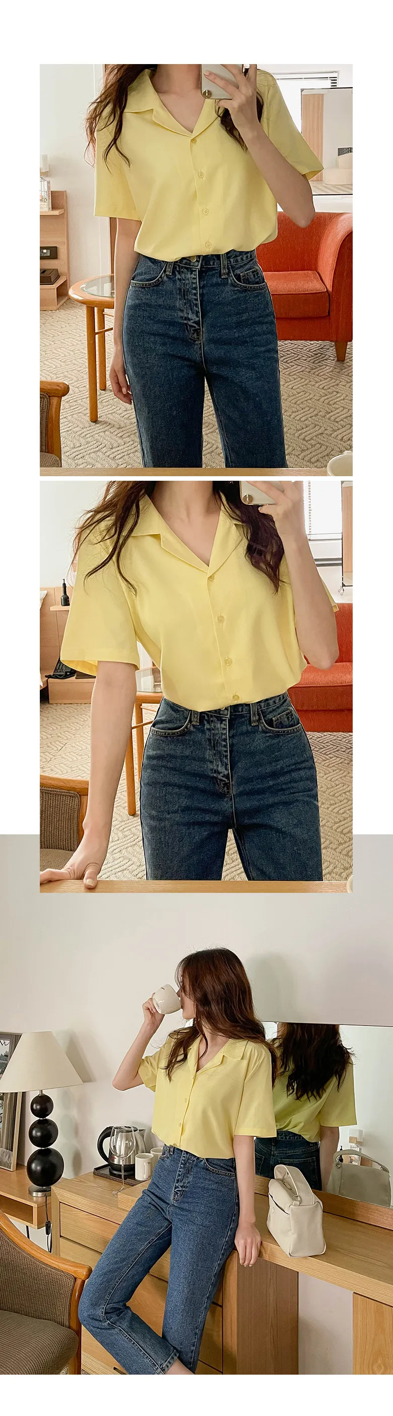 [여름BEST♥오픈카라/베이직ver추가/오피스룩/하객룩/후기극찬][1만장돌파] 링클프리 반팔셔츠 3종 상세 이미지 93